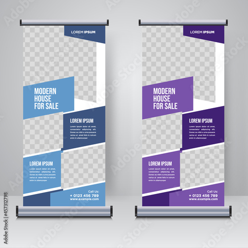 Property, real estate roll up or x banner template