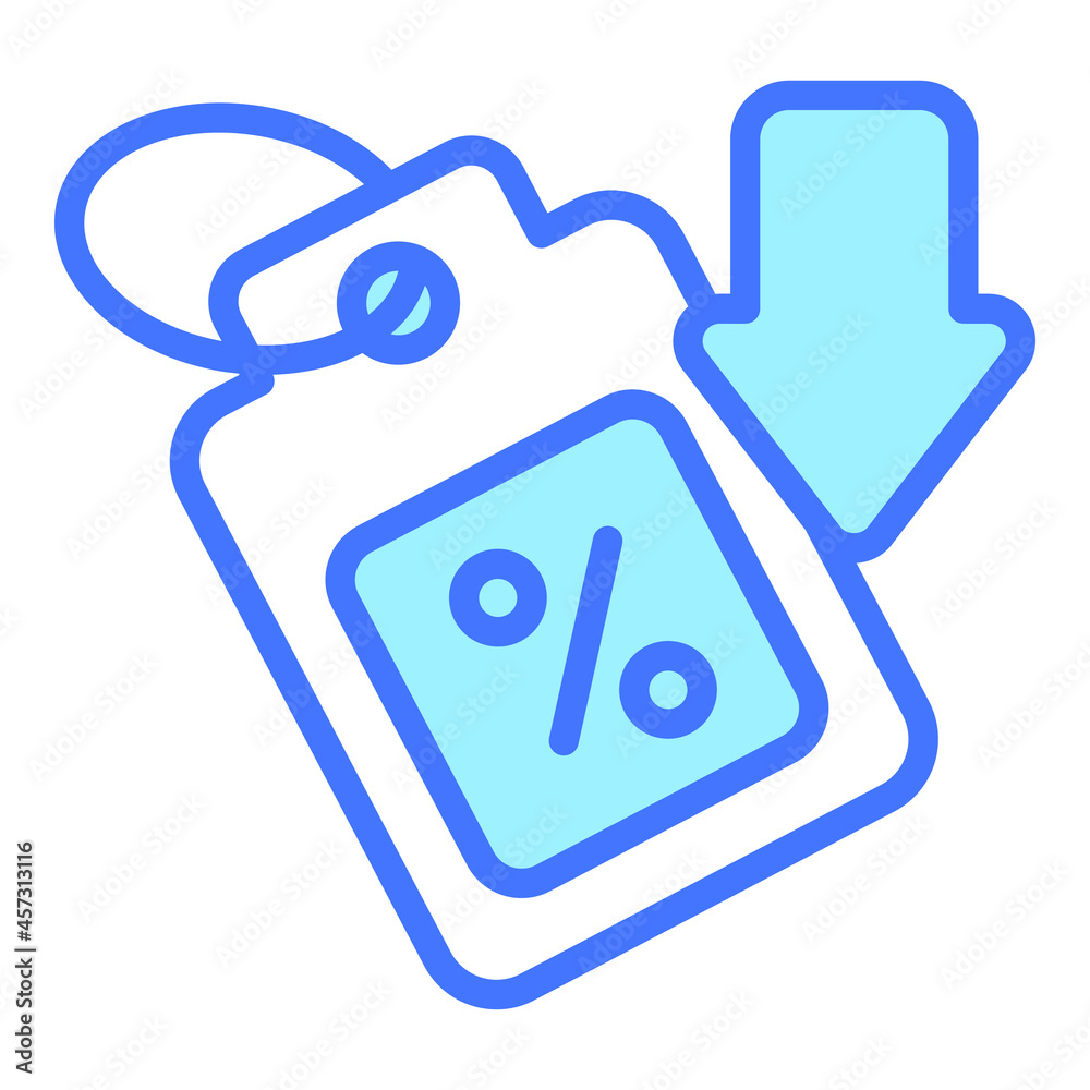 Lower price blue line icon, Black Friday glyph style store or market shopping commerce, shop sale icon design. Lower price blue line icon, Black Friday glyph style store or market shopping commerce, shop sale icon design.