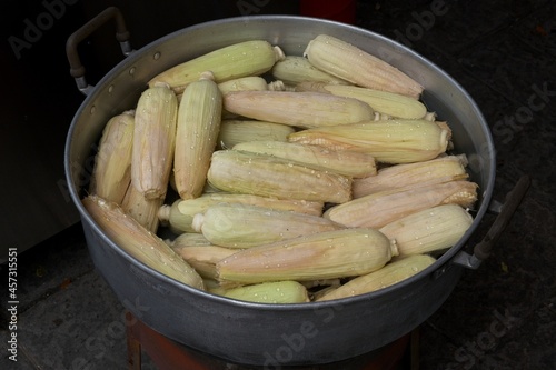 Photography Bowl of corn at a Kuala Lumpur street market
