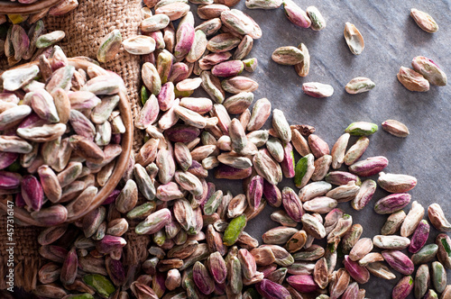 Unshelled fresh Turkish pistachio kernels