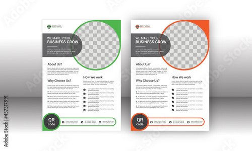 Creative Flyer design for Corporate Business green and orange 