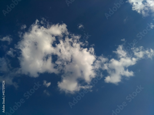 White clouds in the blue sky panorama