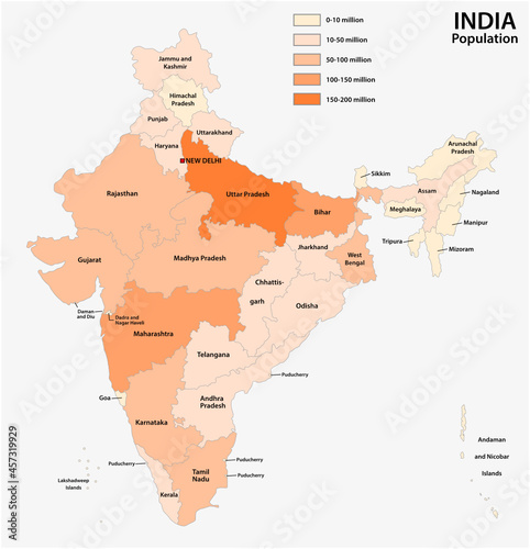 population map of the republic of india