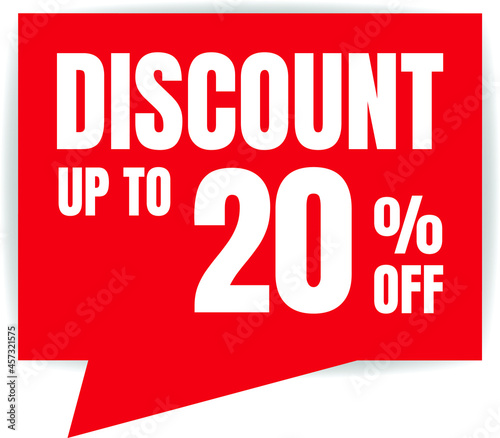 20 Percent Off  Discount Sign Banner or Poster. Special offer price signs