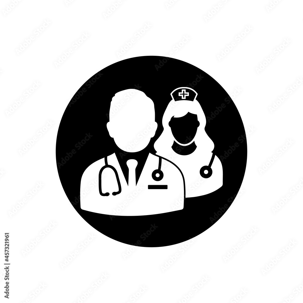 Medical Team Icon. Rounded Button Style Editable Vector EPS Symbol Illustration. Medical Team Icon. Rounded Button Style Editable Vector EPS Symbol Illustration.