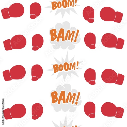 Boxing gloves seamless pattern