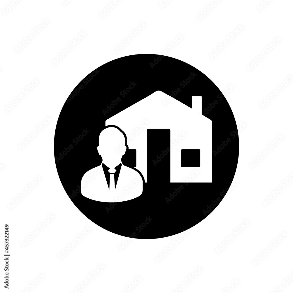Real estate Agent Icon. Rounded Button Style Editable Vector EPS Symbol Illustration. Real estate Agent Icon. Rounded Button Style Editable Vector EPS Symbol Illustration.