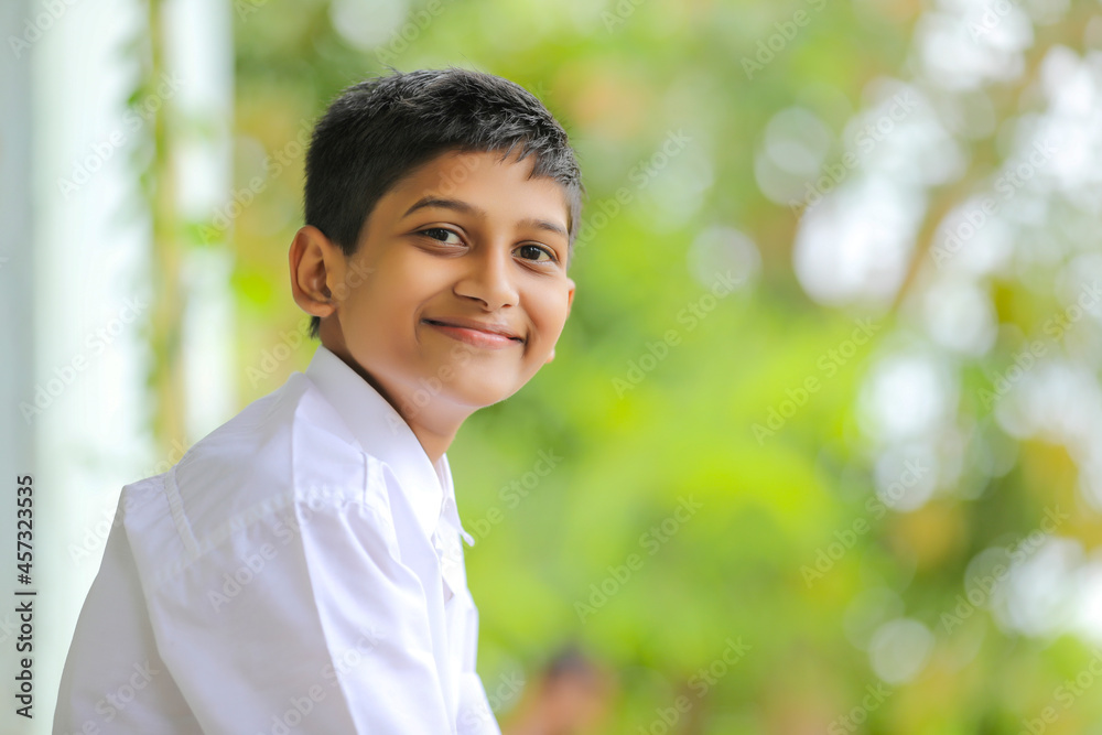 Cute indian little boy in school uniform Cute indian little boy in school uniform