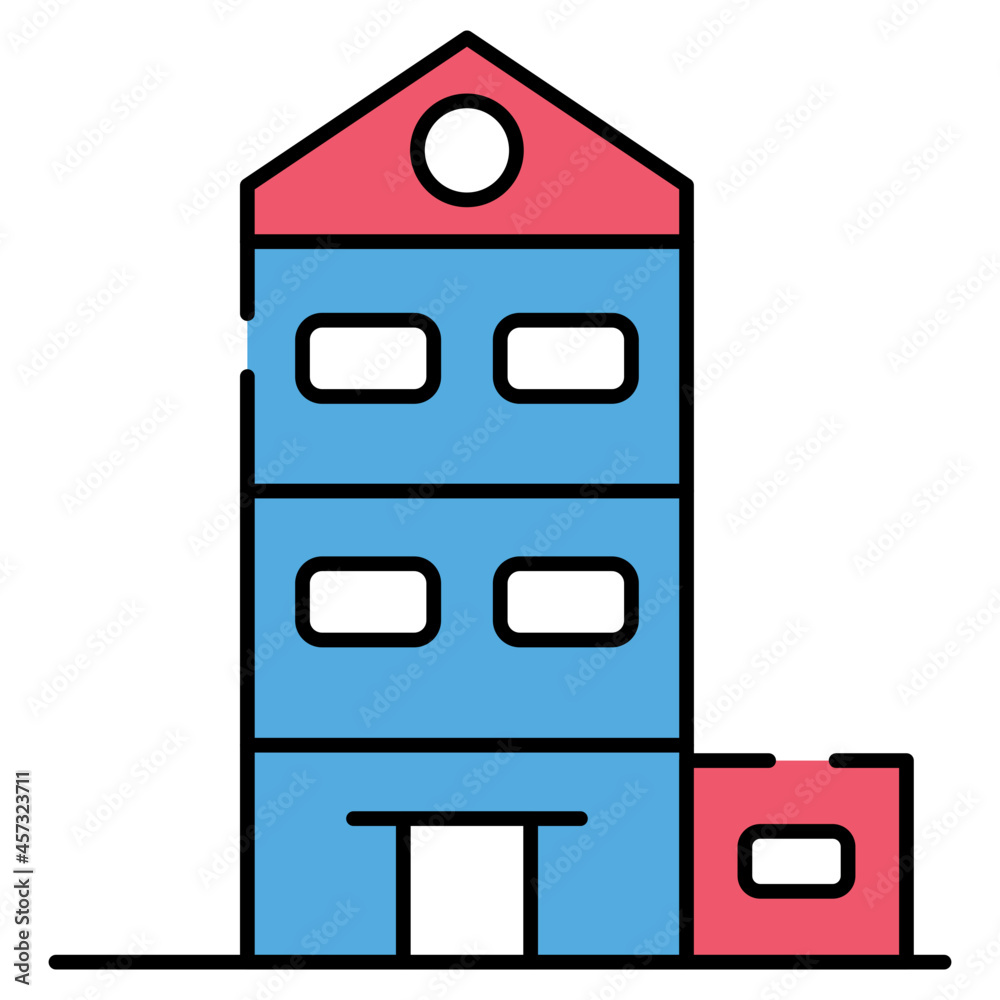A unique design icon of building A unique design icon of building