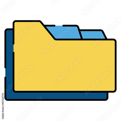A document case icon, vector design of folder