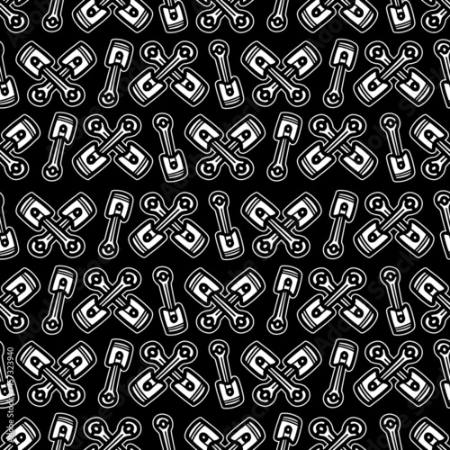 Seamless pattern with automotive equipment icons