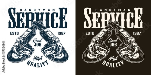 Handyman service monochrome logo