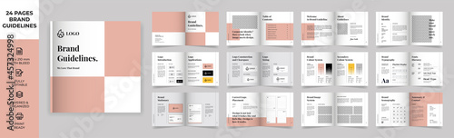 Square Brand Guideline Template, Simple style and modern layout Brand Style, Brand Book, Brand Identity, Brand Manual, Guide Book
