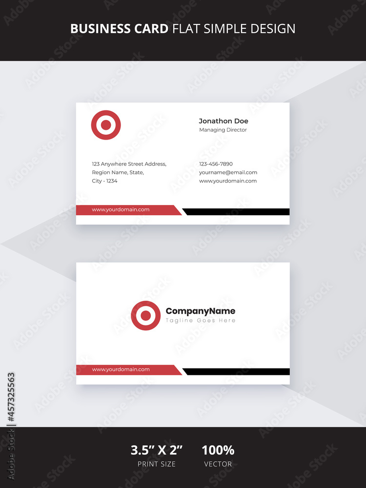 Business Card Flat Simple Design. Business Card Flat Simple Design.