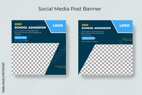 School education admission social media post & web banner template