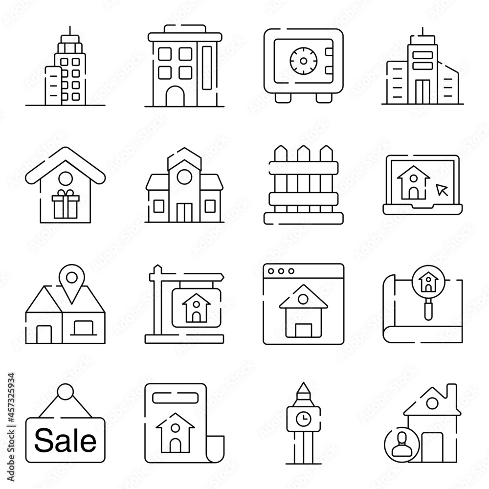 Pack of Property Linear Icons
