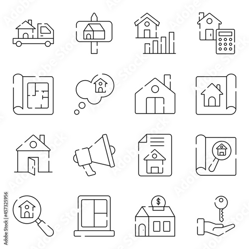 Pack of Estate and Property Linear Icons