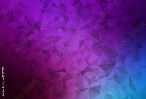 Light Pink, Blue vector polygon abstract background.