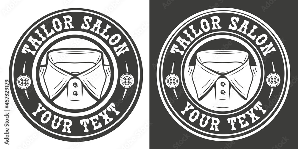 Vintage emblem on the theme of the sewing salon.