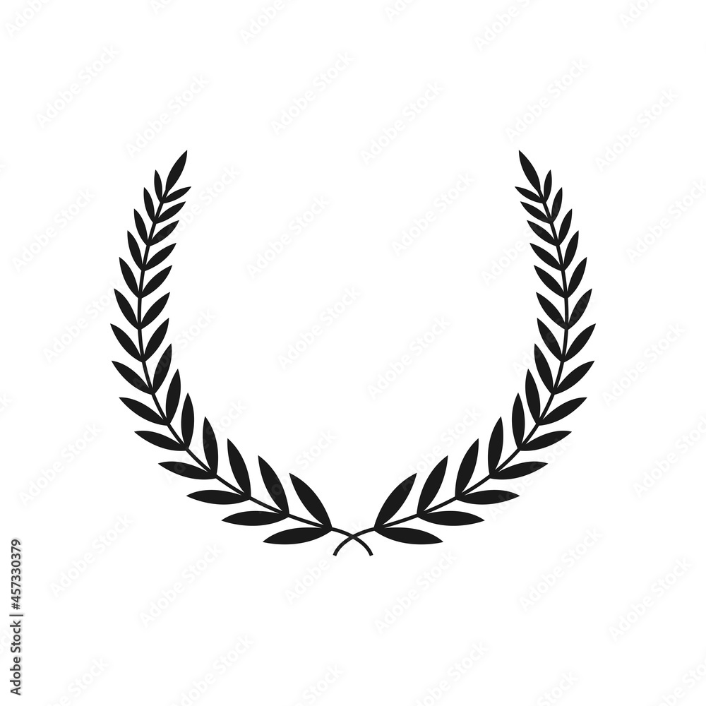 Circular laurel foliate vector icon