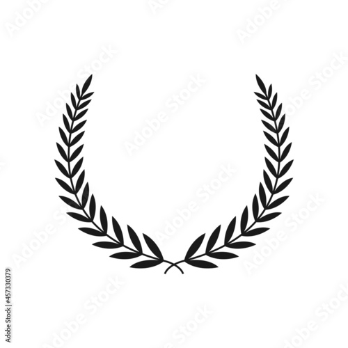 Circular laurel foliate vector icon