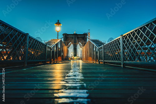 Brooklyn bridge sunrise reflection morning beautiful