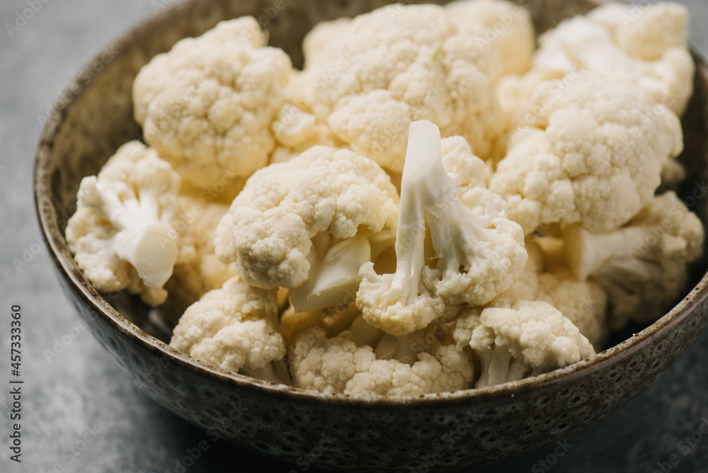 Bowlful of ripe cauliflower florets Bowlful of ripe cauliflower florets