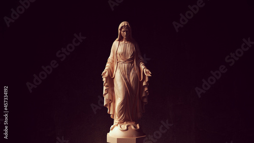 Tableau sur toile Virgin Mary Madonna Statue Religion Saint Art Sculpture God 3d illustration rend