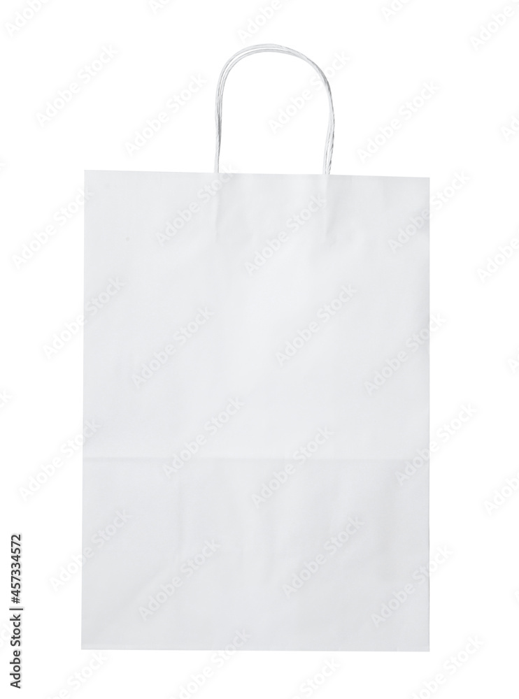 Empty shopping paper bag isolated on white