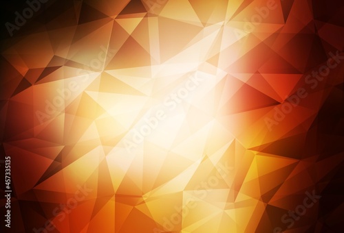 Dark Orange vector gradient triangles texture.