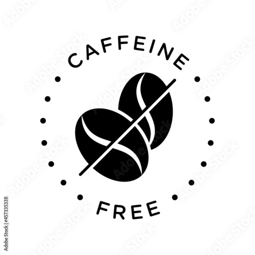 Caffeine free vector logo icon design badge