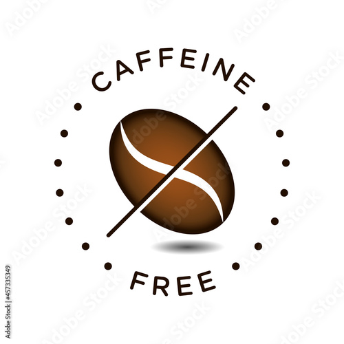 Caffeine free vector logo icon design badge