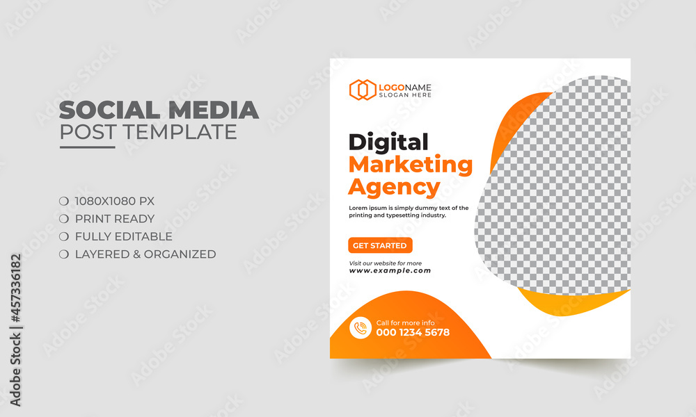 Digital marketing agency social media post template design