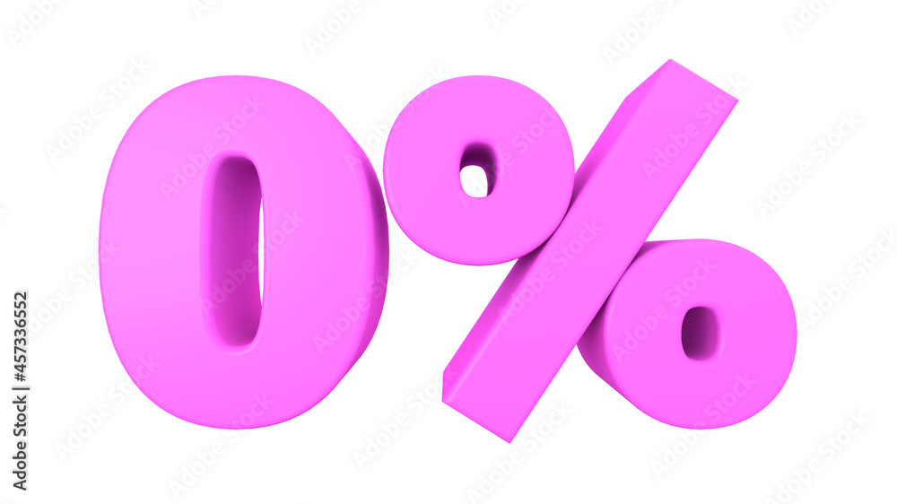 0 percent off 3d render pink zero percent white isolated background 0 percent off 3d render pink zero percent white isolated background