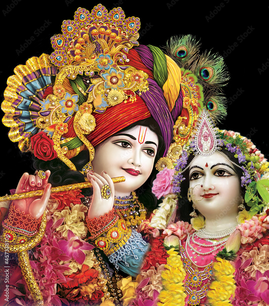 Indian God Radhakrishna, Lord Krishna, Indian Mythological Images Stock