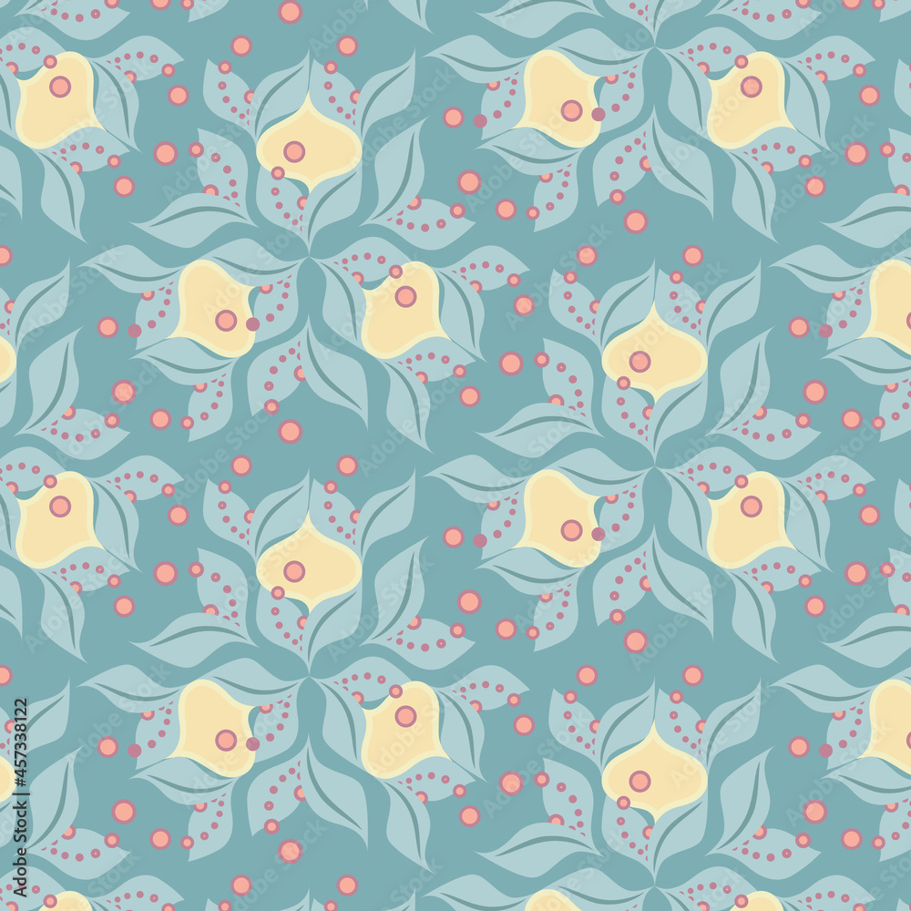 Vector seamless boutonniere pattern of yellow flowers on a transparent background. Suitable for textiles, wrapping paper, tissue.