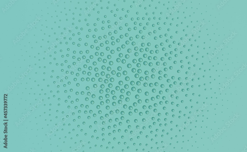 Miętowe tło. Małe kuleczki na jasnym zielonym tle. 3d render.