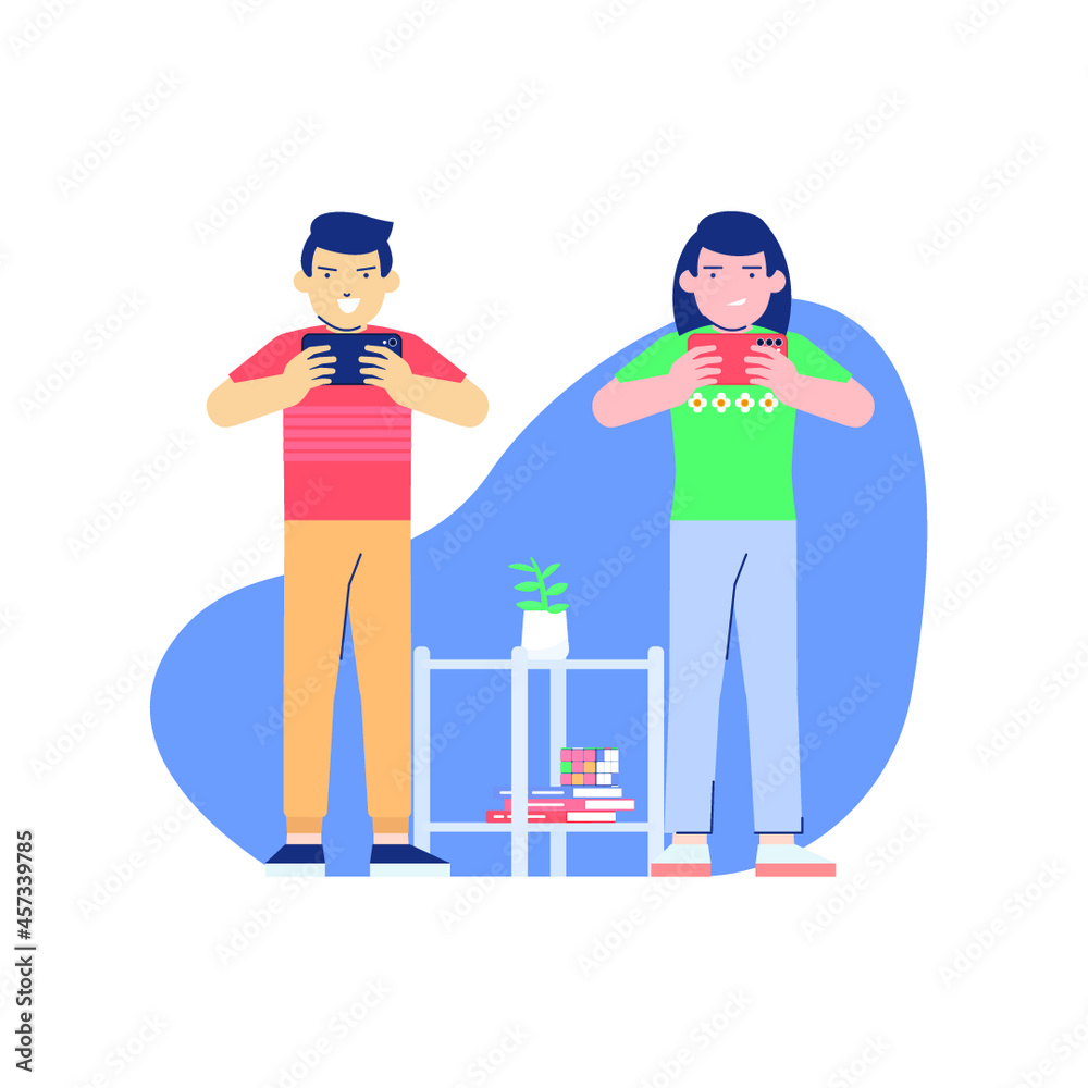 Two cild playing smartphone Two cild playing smartphone