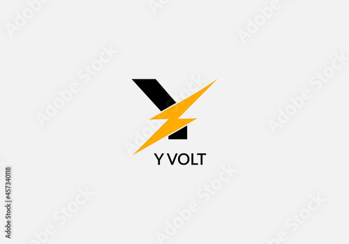 Y volt Abstract Y letter modern initial Tech logo design