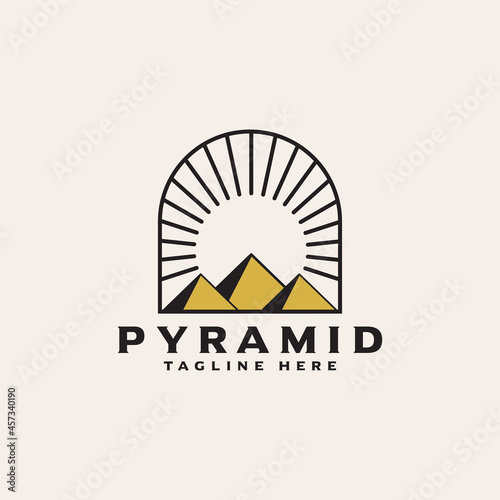 Pyramid logo design vector template