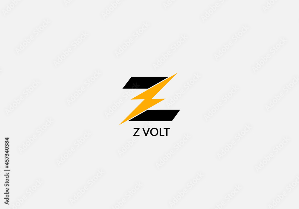 Z volt Abstract Z letter modern initial Tech logo design  - obrazy, fototapety, plakaty 