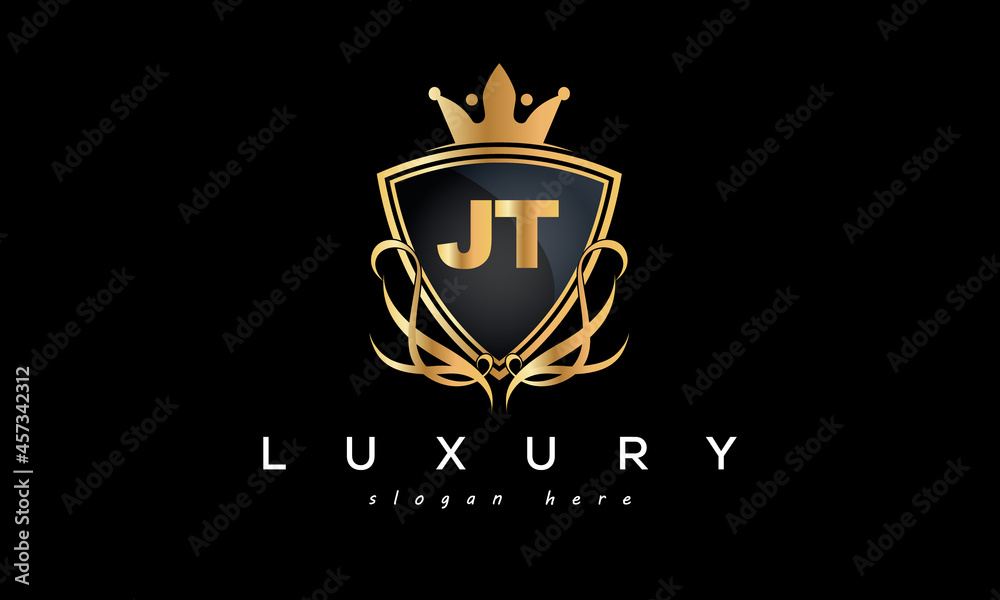 JT creative luxury letter logo JT creative luxury letter logo
