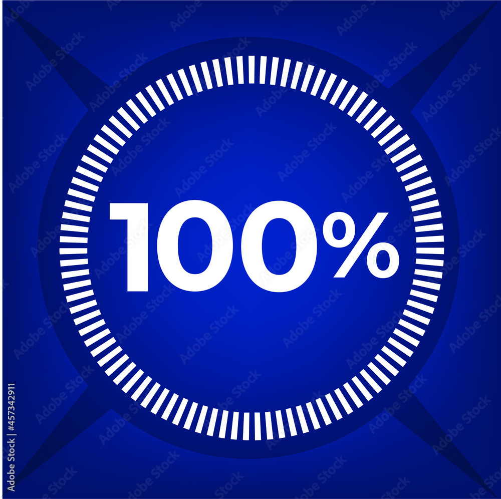 100 percent count on dark blue background 100 percent count on dark blue background