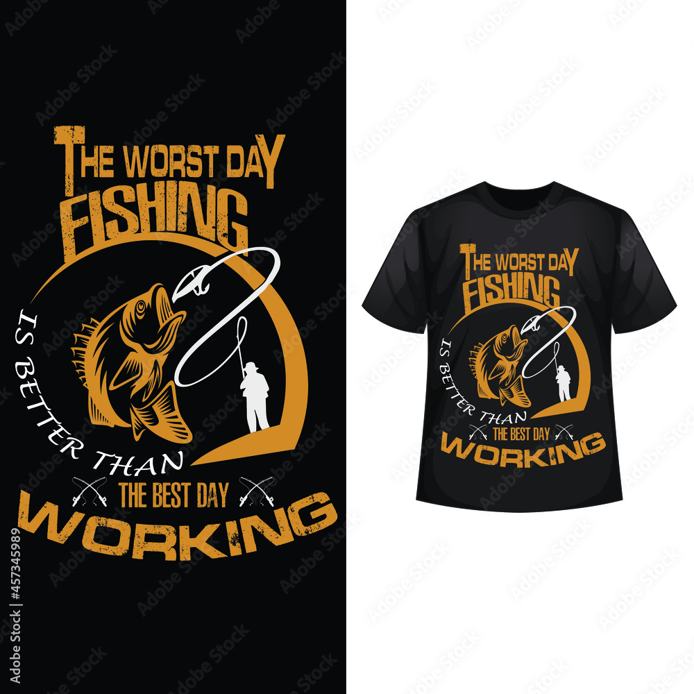 Fishing t-shirt design vector template.