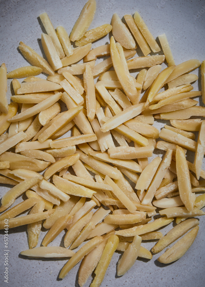 raw slivered almonds close up macro raw slivered almonds close up macro