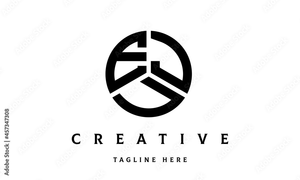 EJU creative circle three letter logo EJU creative circle three letter logo