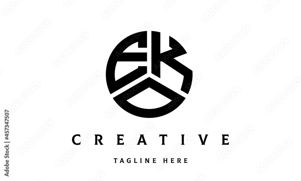 EKO creative circle three letter logo - obrazy, fototapety, plakaty 