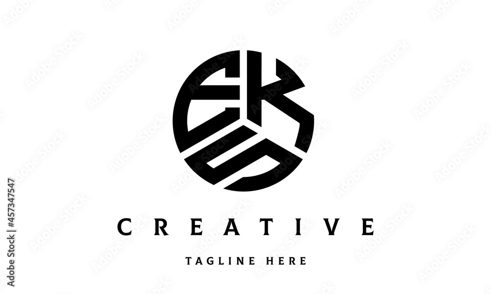 EKS creative circle three letter logo EKS creative circle three letter logo