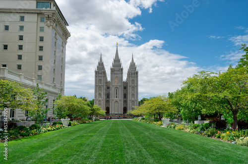 Salt Lake Temple in Salt Lake City, Utah, USA