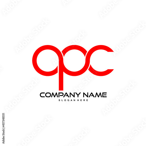 letter APC, OPC logo design vector	 photo